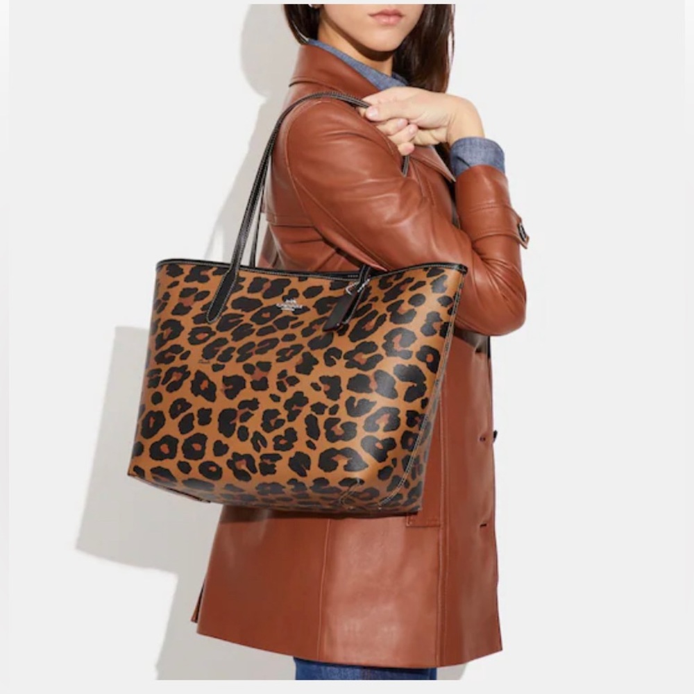 Coach City Tote SET Leopard Print NWT - Picture 2 of 8